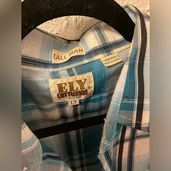 Vintage Ely Cattleman Pearl Snap Western Shirt Short Sleeve Button Up Size Large - Picture 3 of 6